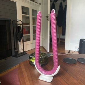 Vintage U shaped Candle with Holder